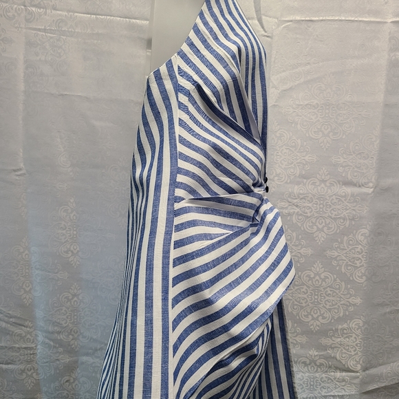 Zara Woman Blue/White Striped Halter Top XS GUC - Picture 5 of 13